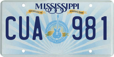MS license plate CUA981