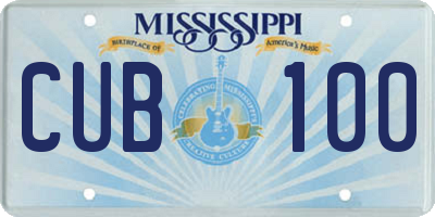 MS license plate CUB100