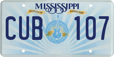 MS license plate CUB107