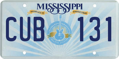 MS license plate CUB131