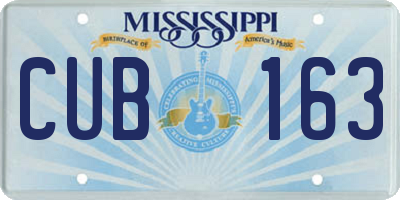 MS license plate CUB163