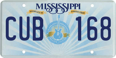 MS license plate CUB168