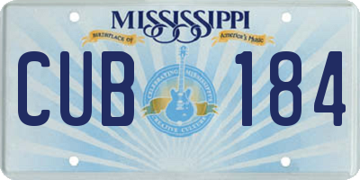 MS license plate CUB184