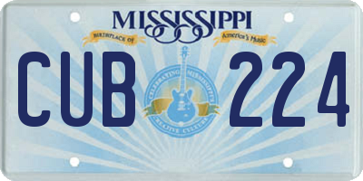 MS license plate CUB224