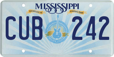 MS license plate CUB242