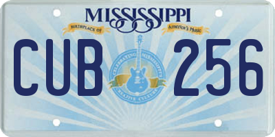 MS license plate CUB256