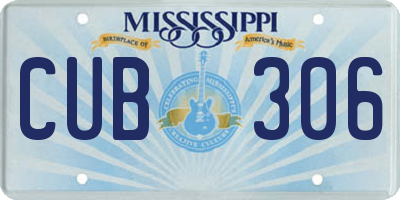 MS license plate CUB306