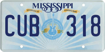 MS license plate CUB318