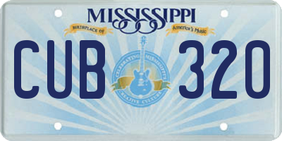 MS license plate CUB320