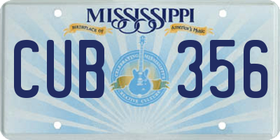 MS license plate CUB356