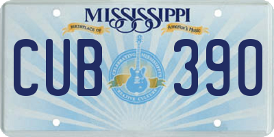MS license plate CUB390