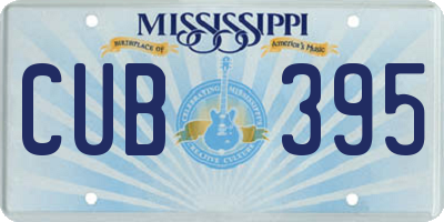 MS license plate CUB395