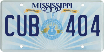 MS license plate CUB404