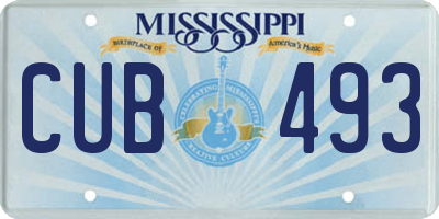 MS license plate CUB493