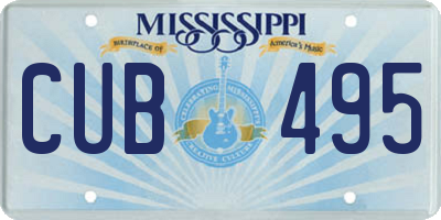 MS license plate CUB495