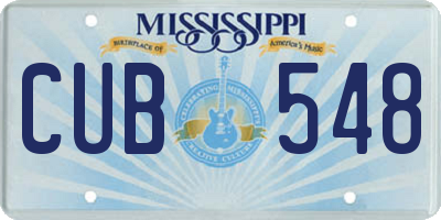 MS license plate CUB548