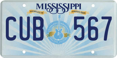 MS license plate CUB567