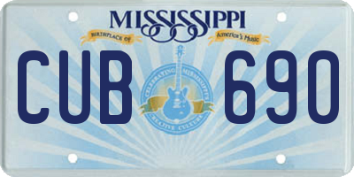 MS license plate CUB690