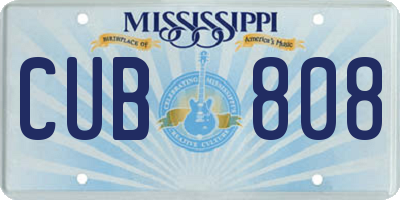 MS license plate CUB808