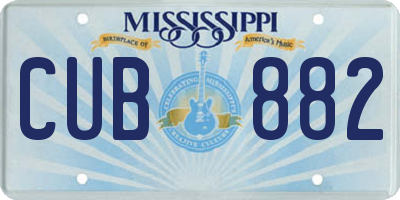 MS license plate CUB882