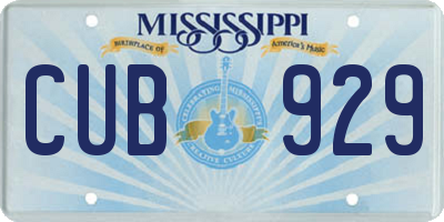 MS license plate CUB929