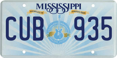 MS license plate CUB935