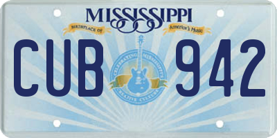 MS license plate CUB942