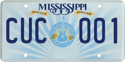MS license plate CUC001