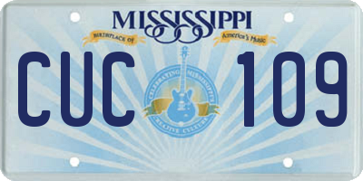 MS license plate CUC109