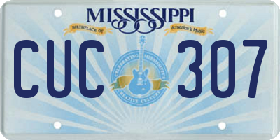 MS license plate CUC307