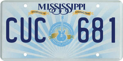 MS license plate CUC681