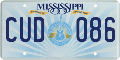MS license plate CUD086