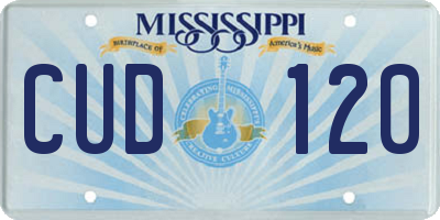 MS license plate CUD120