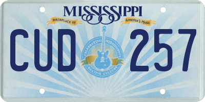 MS license plate CUD257