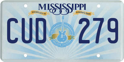 MS license plate CUD279