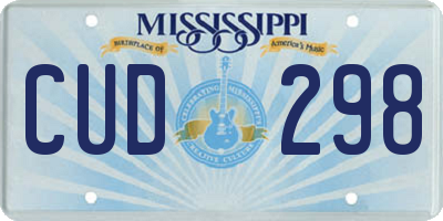 MS license plate CUD298