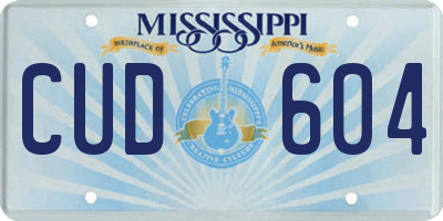MS license plate CUD604