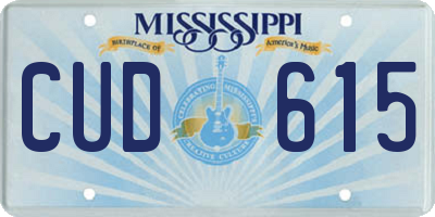 MS license plate CUD615