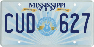 MS license plate CUD627