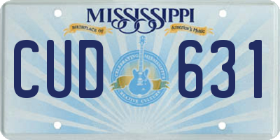 MS license plate CUD631