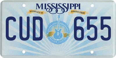 MS license plate CUD655