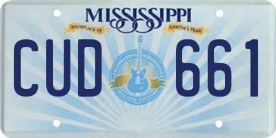 MS license plate CUD661