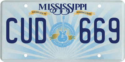MS license plate CUD669