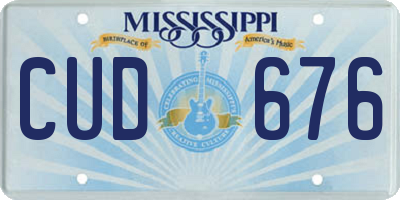 MS license plate CUD676