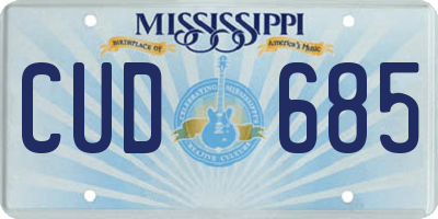 MS license plate CUD685