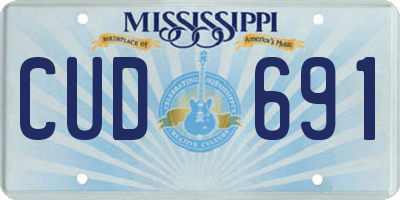 MS license plate CUD691