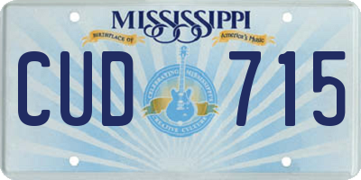 MS license plate CUD715