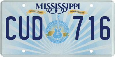 MS license plate CUD716