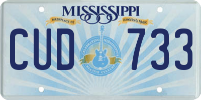 MS license plate CUD733