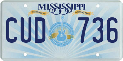 MS license plate CUD736